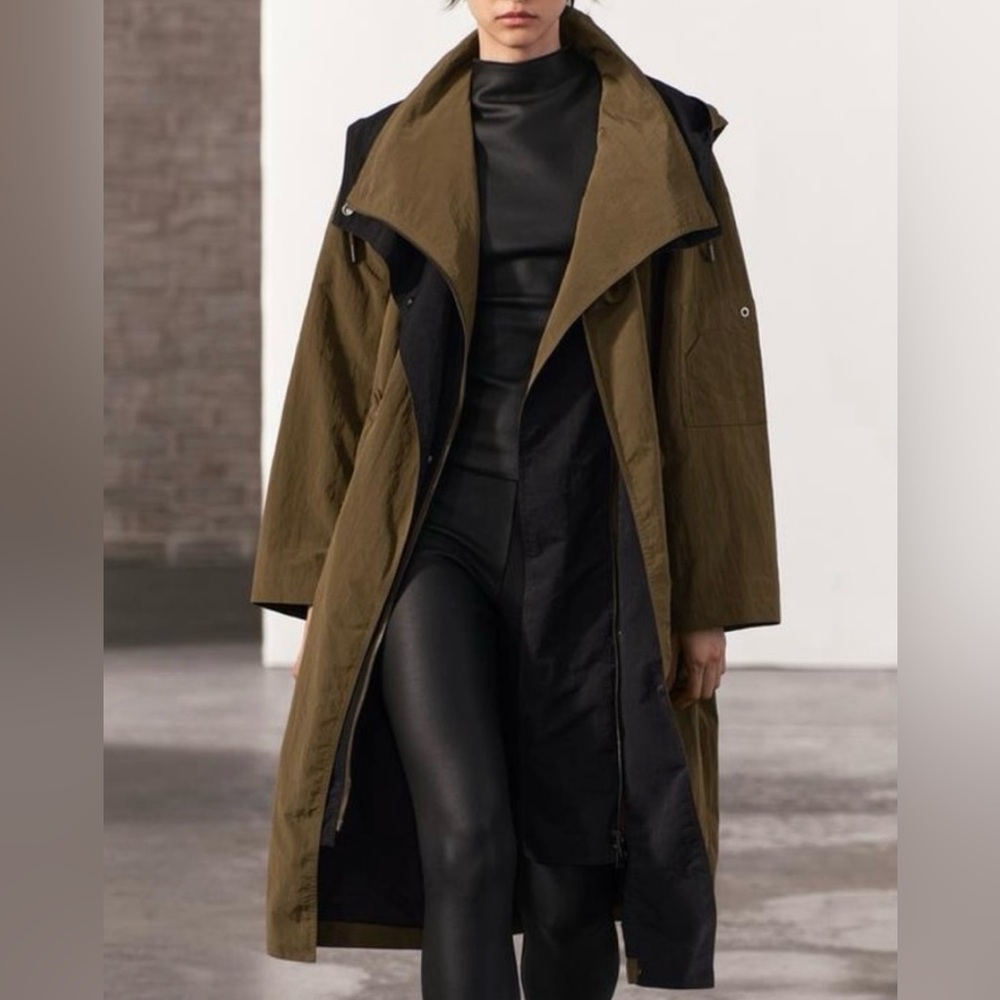 🖤 Zara Long Mixed Trench Coats - Black & Khaki